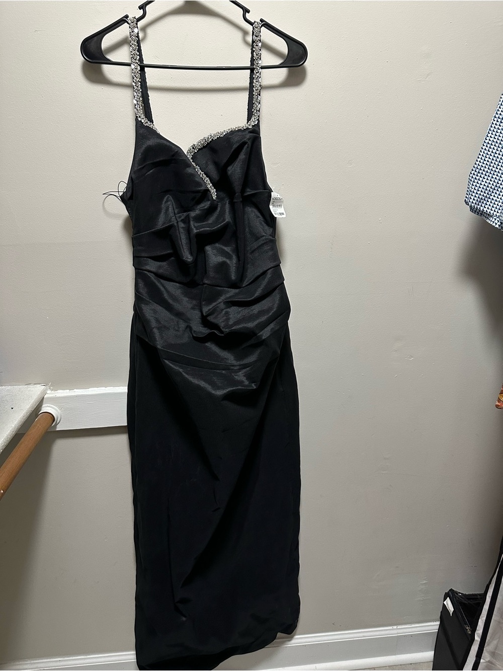 Nordstrom Black Midi Dress with Embellished Straps